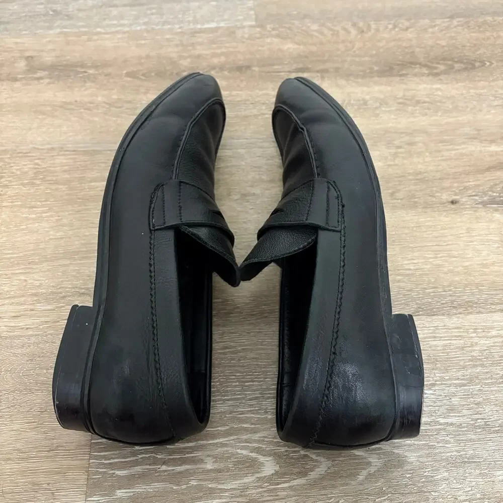 Bacco Bucci Black Leather Men’s Loafers Slip-On 9.5